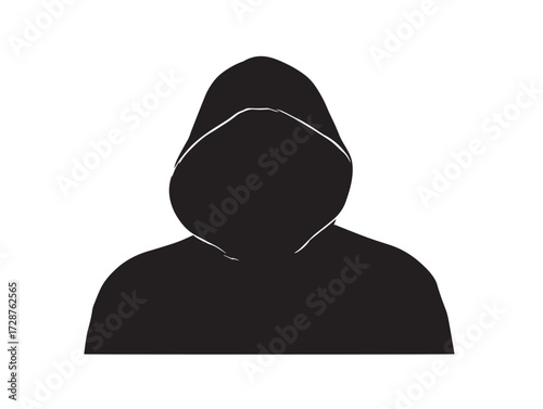 Cyber crimes silhouette icon design in clean vector illustration
