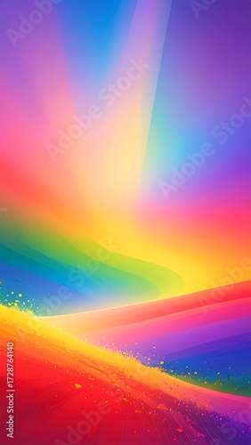 Vibrant abstract landscape of blended colors