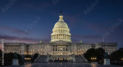 United states capitol building at dusk