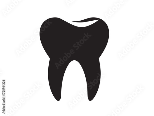 Clean oral health silhouette icon in vector format