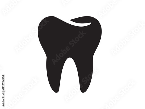Professional dental care service silhouette icon illustration