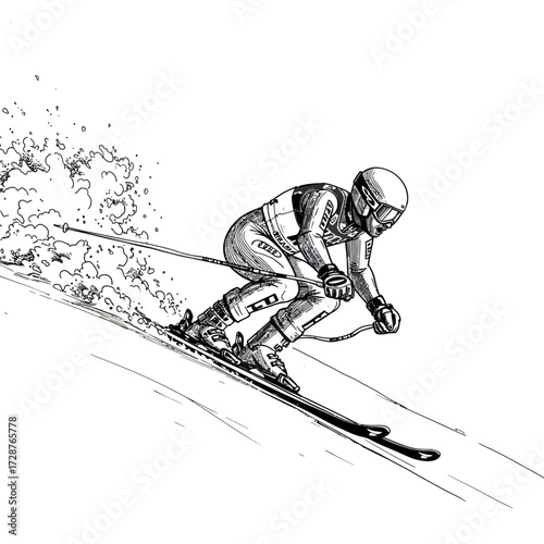 Downhill Skier vector