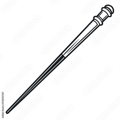 Black Colour incense stick Vector Illustration, Solid White Background (1).eps