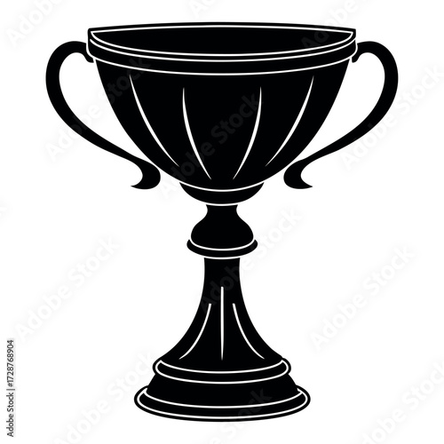 Solid Black Cup of Eternal Life Silhouette on White Background (3).eps