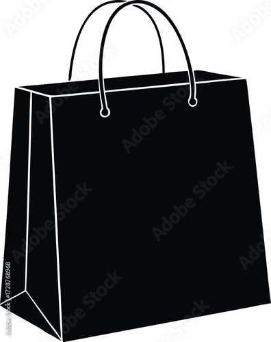shopping bag illustration, store icon
