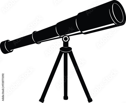 telescope illustration, space icon
