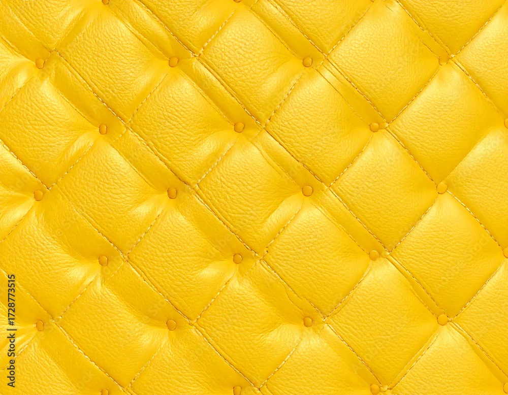 Naklejka premium Close-up view of yellow quilted leather