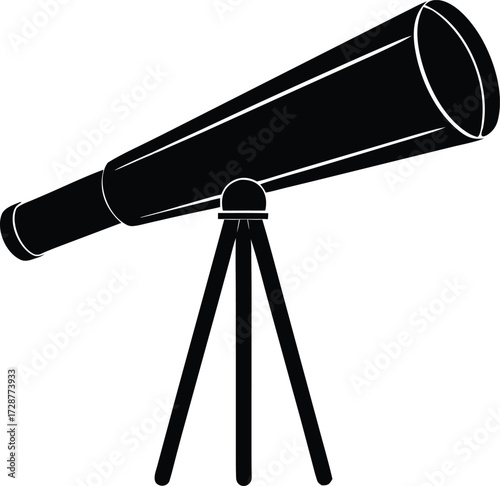 telescope vector, stargazing tool silhouette
