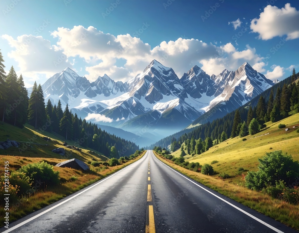 Naklejka premium Scenic mountain road (2)