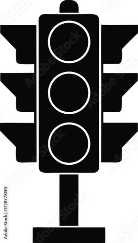 traffic light vector, road signal silhouette
