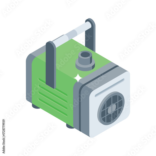 Modern isometric style icon of special effects fog machine