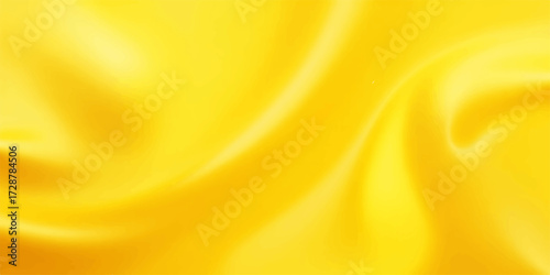 Shiny, flowing, golden satin fabric with a smooth curve and soft texture