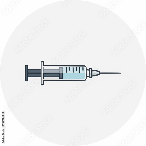 medical syringe icon on white