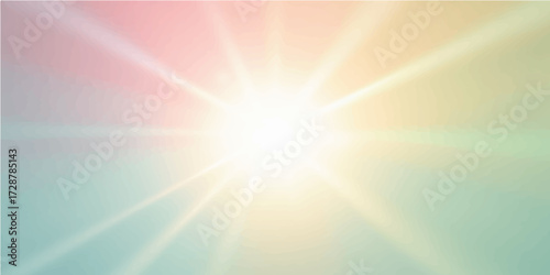 Abstract sun rays background with bright light and glowing burst design