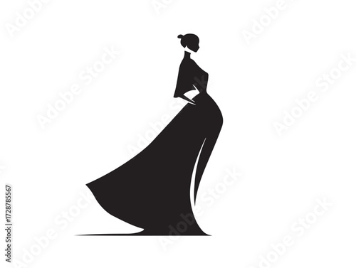 Fashion Icon in Stylish Bold Silhouette Vector Illustration Graphic Design