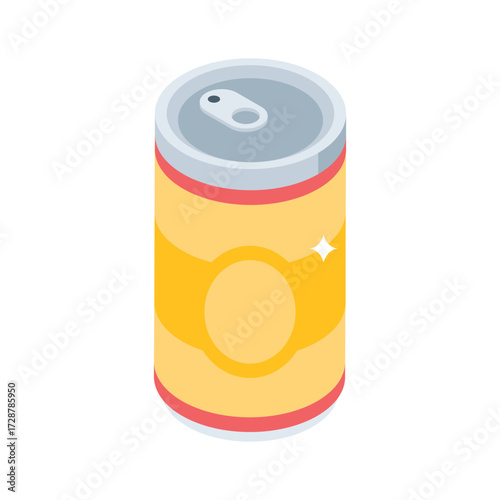 Modern isometric syle icon of soda can