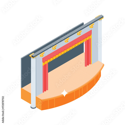 Premium isometric style icon of performance theatre  