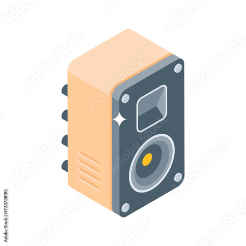 Handy isometric style icon of big sound speaker