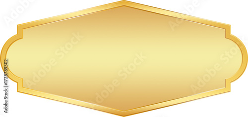 Gold Label Banner. Gold Name Plate.
