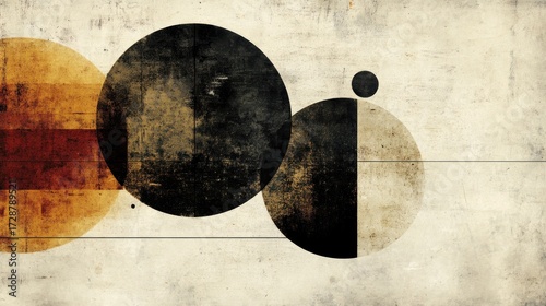 Abstract circles in muted tones on textured background