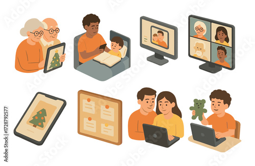 Family online communication and interaction during holiday season