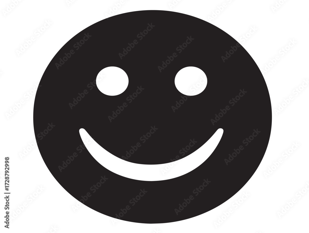 Fototapeta premium Happiness silhouette icon vector illustration solid black positive mood and elation concept