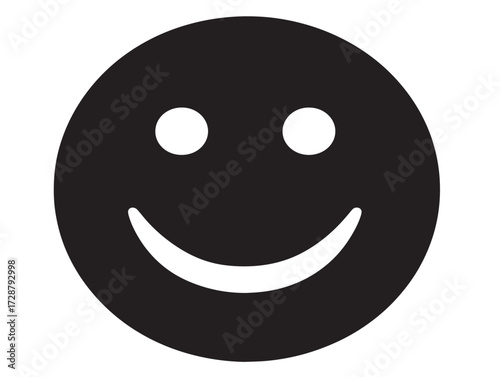 Happiness silhouette icon vector illustration solid black positive mood and elation concept