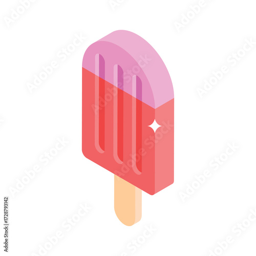 Handy isometric icon of melting popsicle stick