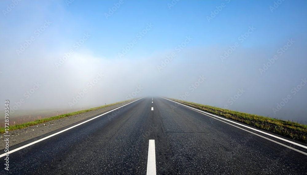 Fototapeta premium Empty road through a hazy morning