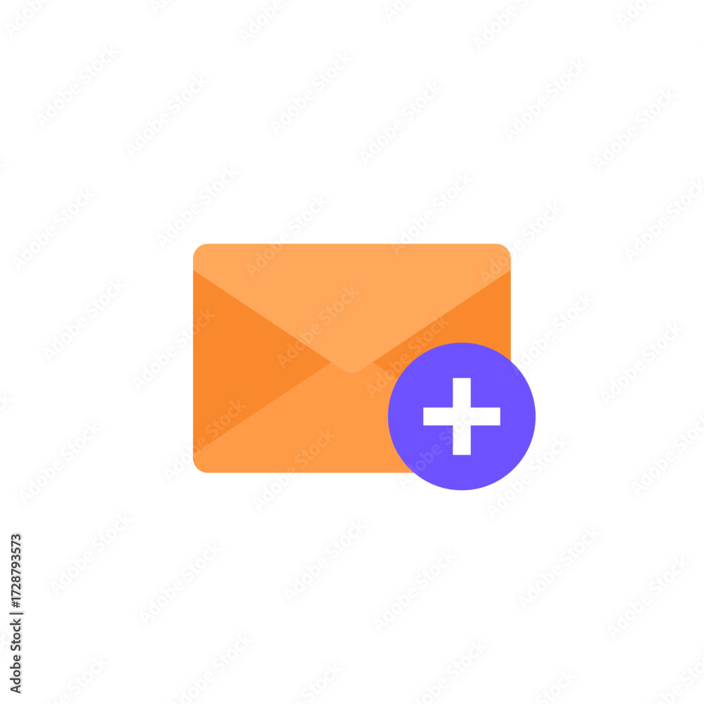Fototapeta premium add mail icon on white