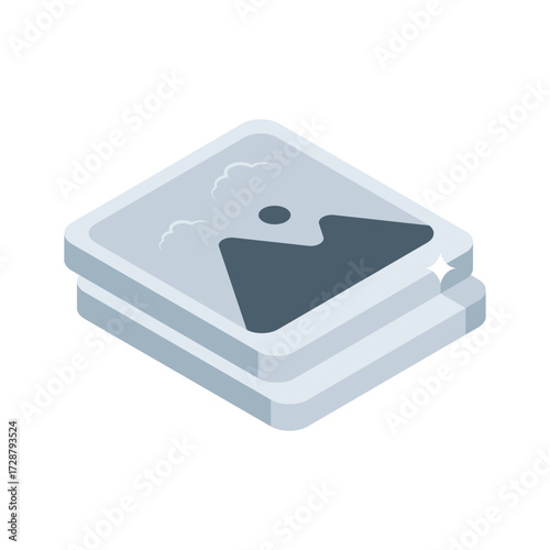 Trendy isometric icon of photo album images