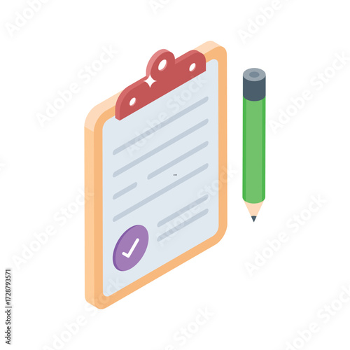 Sleek isometric icon of organized event agenda