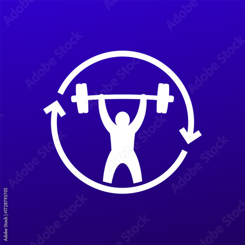 Circuit training vector icon with a man