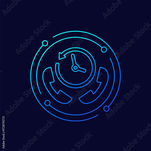 call history icon, linear design