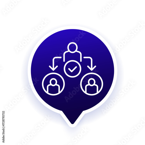 delegate icon, delegation and leadership line design