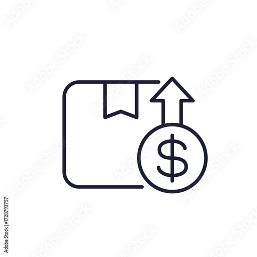 export tariff, tax line icon on white