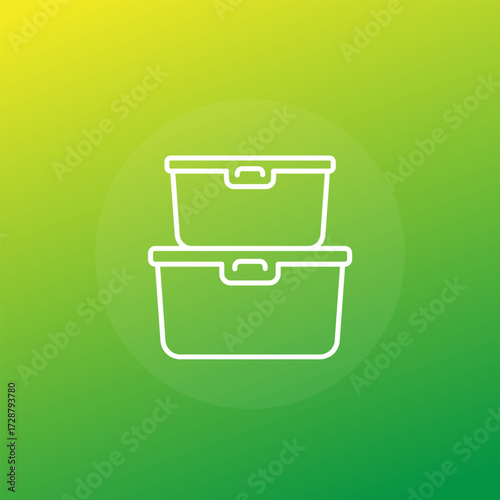 food containers icon, line design