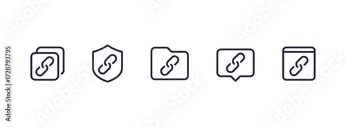 link icons, hyperlink, copy url, secure attachment line design