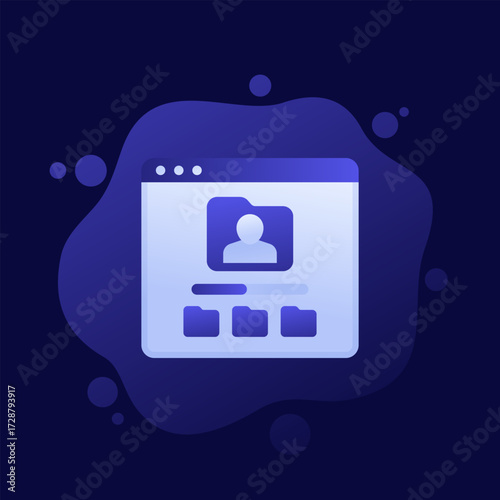 User data backup vector design with file folders