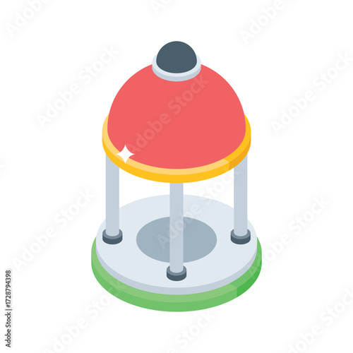 Trendy isometric style icon of party gazebo tent