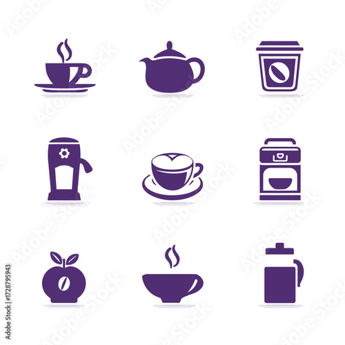 Collection of coffee-related icons