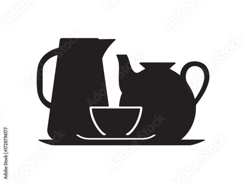 Homeware silhouette icon vector illustration solid black household items collection