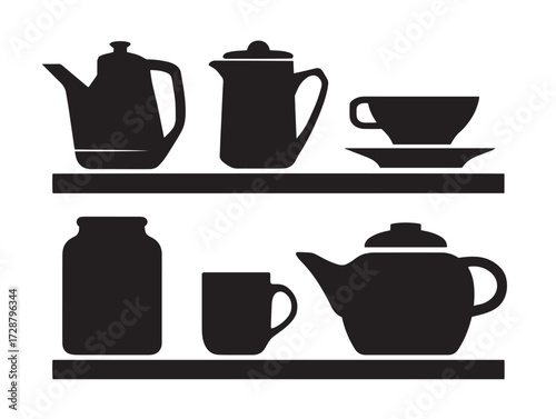 Homeware silhouette icon vector illustration solid black modern kitchen and living accessories