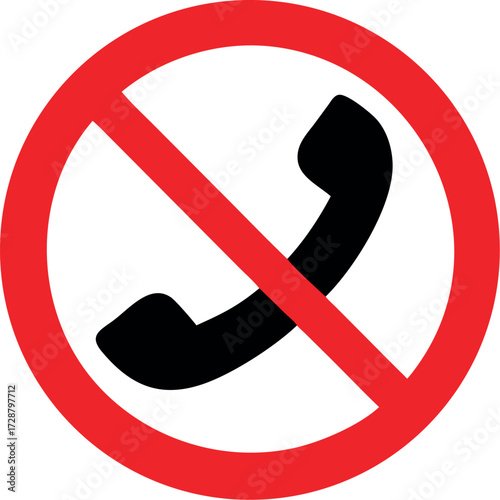 No Phone Sign vector illustration