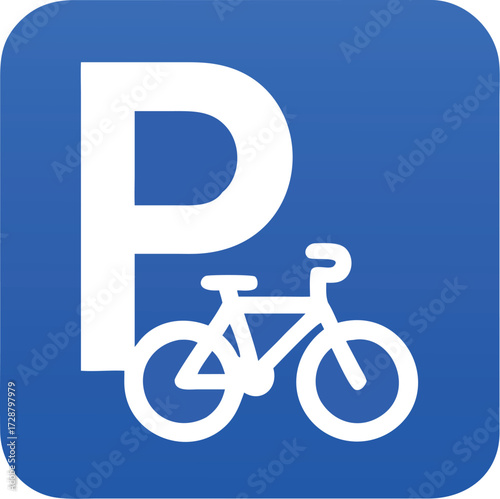 Bicycle parking sign vector illustration