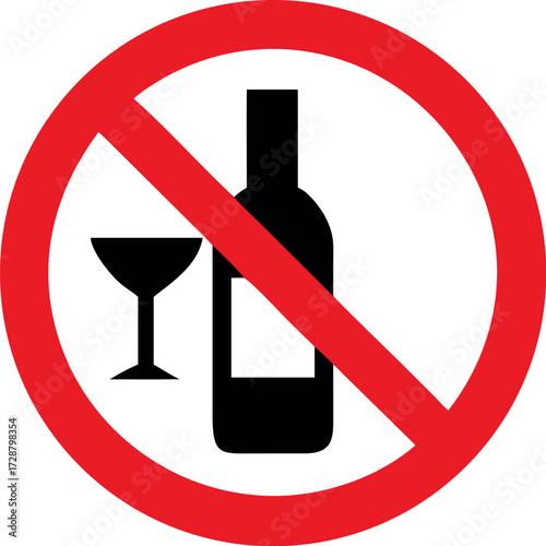no alcohol sign, alcohol not allowed sign vector