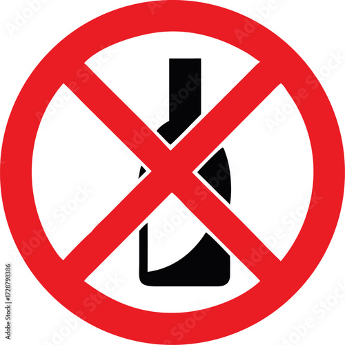no alcohol sign, alcohol not allowed sign vector