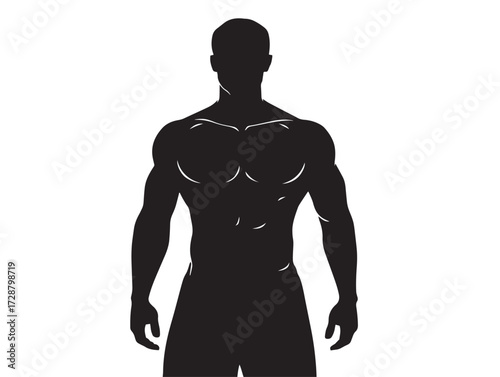 Human body silhouette icon vector illustration solid black physical form and posture