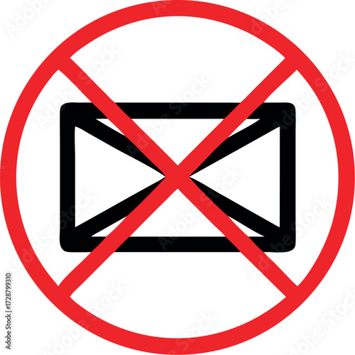 No envelope icon. Forbidden mailing icon. No email vector sign Vector. Prohibited mailing  icon vector 