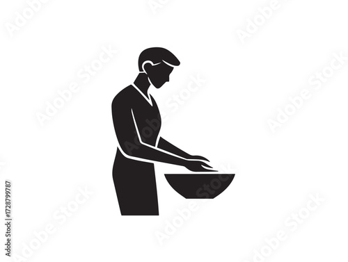 Hygiene Routine silhouette icon vector illustration solid black cleanliness practice